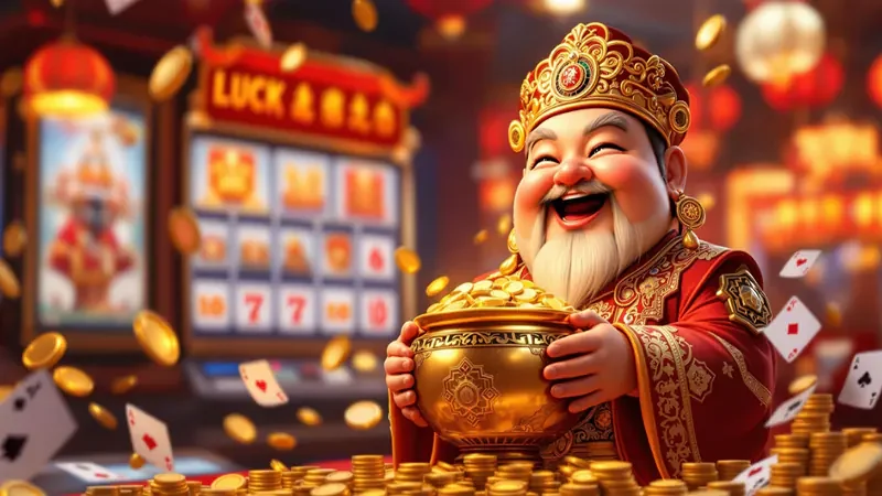 ภาพเกมสล็อตธีมทองพร้อมวงล้อและสัญลักษณ์พิเศษ